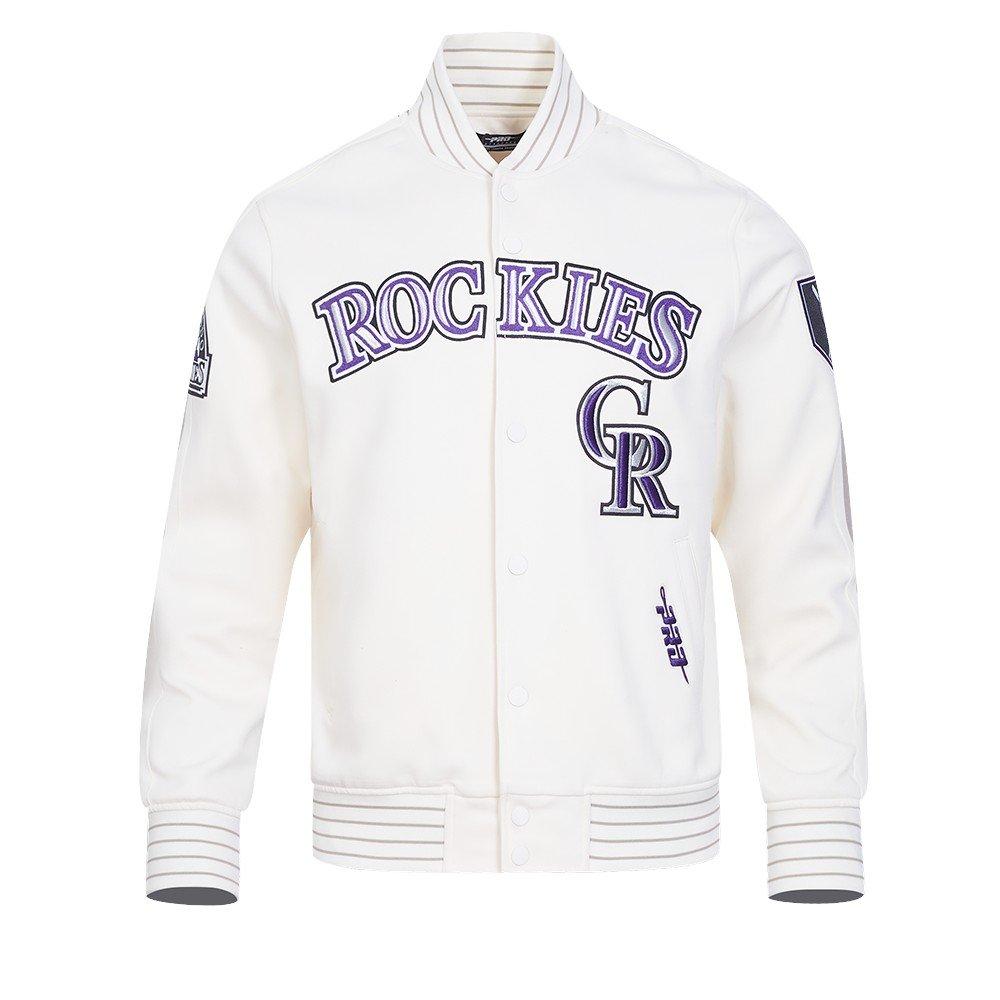 Pro Standard Men's MLB Colorado Rockies Current Logo Pro Game Day Double-Knit Jacket - Eggshell - EGGSHELL